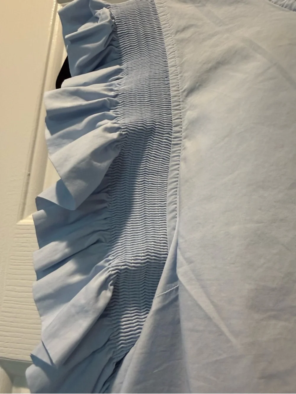 English Factory Light Blue Ruffle-Sleeve Blouse - Picture 2 of 7